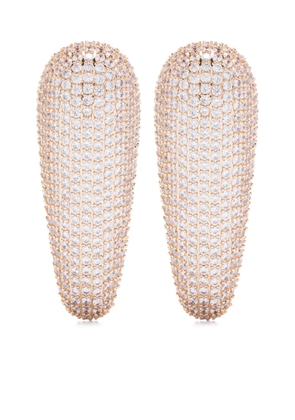 Self-Portrait crystal bar earrings - Gold