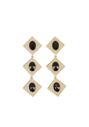 Self-Portrait crystal-embellished earrings - Gold
