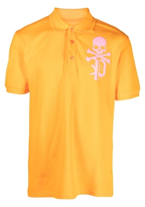 Philipp Plein skull-print short-sleeve polo shirt - Orange