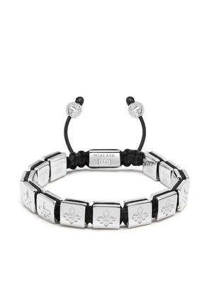 Nialaya Jewelry engraved beaded bracelet - Silver
