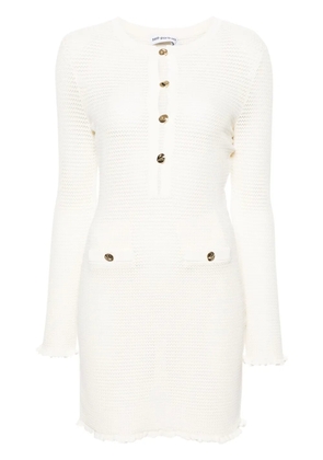Self-Portrait crochet-knit mini dress - Neutrals
