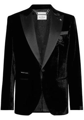 Philipp Plein Lord single-breasted velvet blazer - Black