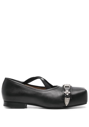 Toga Pulla metallic-detail ballet flats - Black