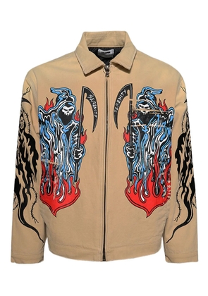 Warren Lotas reaper-print work jacket - Neutrals