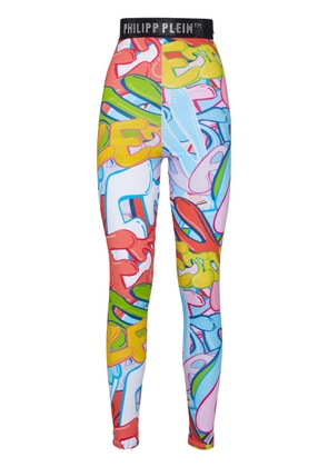 Philipp Plein Leggings Bombing Graffiti - Pink
