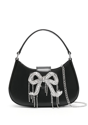 Self-Portrait bow-embellished shoulder bag - Black