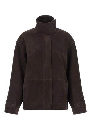 ROTATE BIRGER CHRISTENSEN high-neck oversized jacket - Brown