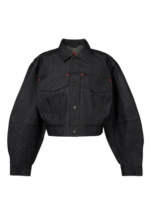 Walter Van Beirendonck embossed denim jacket - Blue