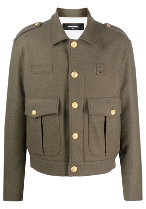 DSQUARED2 wool-blend military jacket - Green