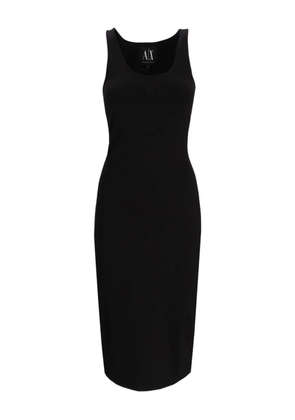 Armani Exchange ribbed midi dress - Black
