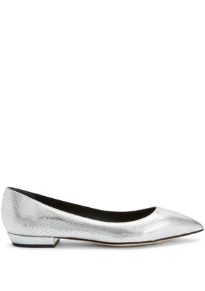 Giuseppe Zanotti Dhalia snakeskin-effect ballerina shoes - Silver