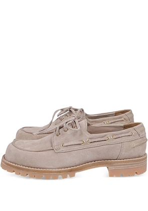Eleventy lace-up leather boat shoes - Neutrals