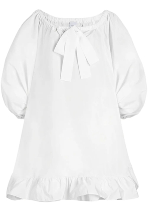 Patou ruffle-hem mini dress - White