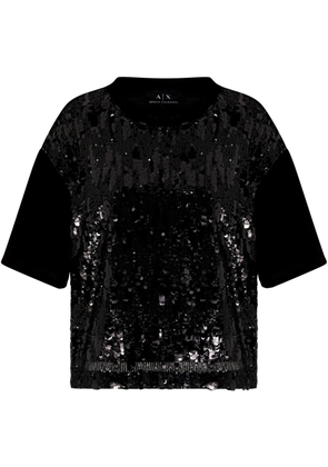 Armani Exchange sequin-embellished T-shirt - Black