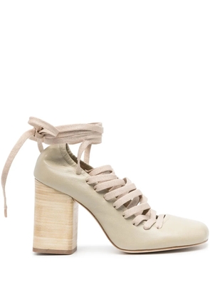 LEMAIRE 90mm lace-up pumps - Neutrals