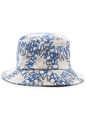 JW Anderson logo-jacquard bucket hat - Blue