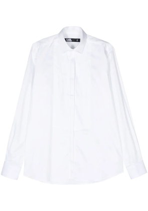 Karl Lagerfeld smocking-detail poplin shirt - White