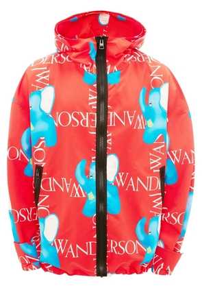 JW Anderson logo-print hooded jacket - Red