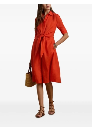 Lauren Ralph Lauren button-down belted midi dress - Orange