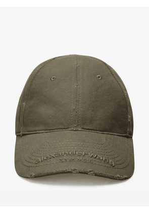 Alexander Wang logo-embroidered distressed baseball cap - Grey