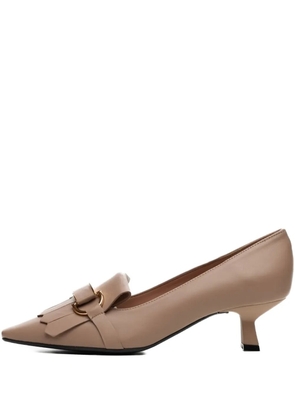 Poche Paris fringe-detailed pumps - Brown