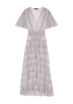 Maje metallic ruffled dress - Silver