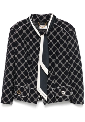 Elisabetta Franchi printed crepe jacket - Black