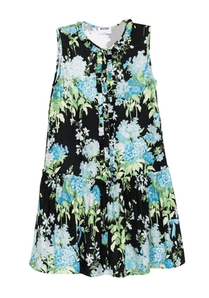Moschino floral ruffled mini day dress - Black