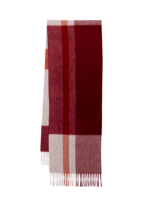 N.Peal cashmere checked scarf - Red