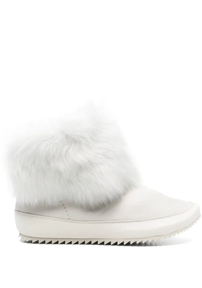 Pedro Garcia fur-trimmed leather boots - White