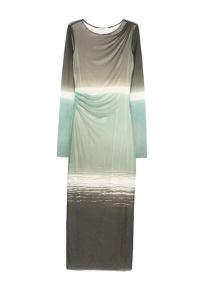 Patrizia Pepe degradé-print midi dress - Green