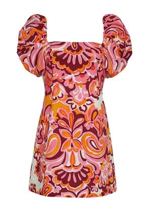 Cara Cara Kelly puff-sleeve paisley-print dress - Pink