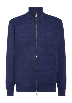 Billionaire jacquard zip-up sweatshirt - Blue