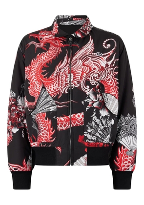 Roberto Cavalli dragon-print reversible bomber jacket - Black