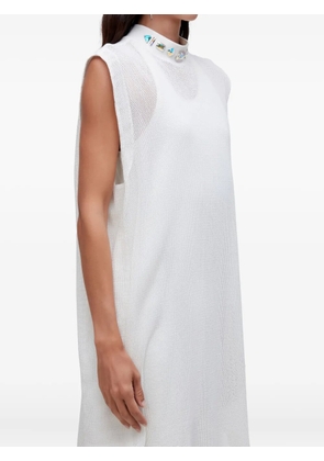 Osklen embellished sleeveless midi dress - White