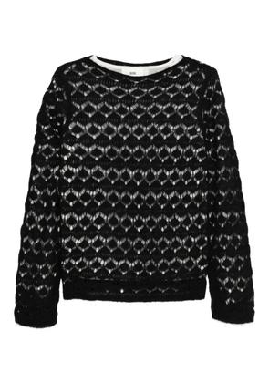 SOLOTRE open-work sweater - Black