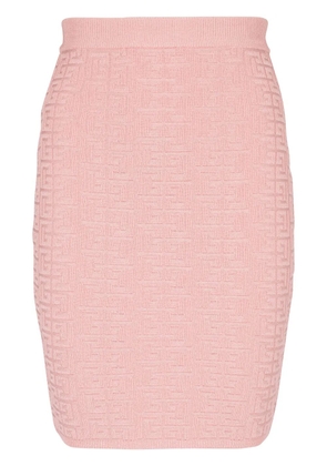 Balmain PB-intarsia knitted mini skirt - Pink