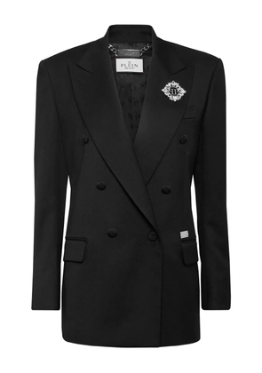 Philipp Plein crystal-embellished double-breasted blazer - Black