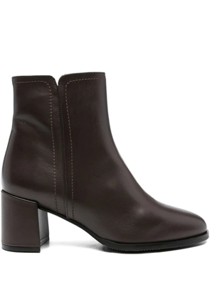 Evaluna 70mm zip-detail block-heel ankle boots - Brown