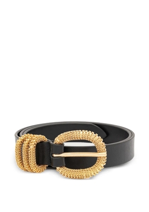 Orciani chain triple loop leather belt - Black