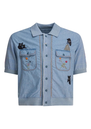 KAPITAL embroidered-pocket shirt - Blue