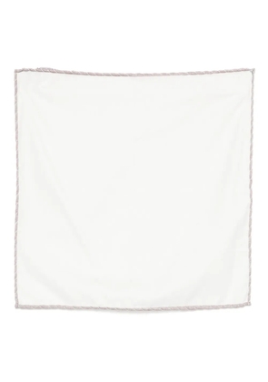 Eleventy cotton contrasting-trim pocket square - White