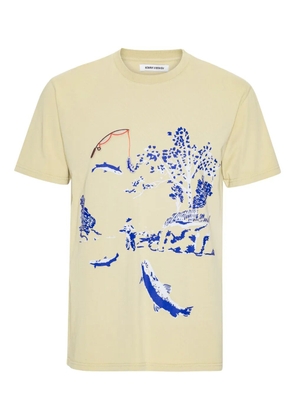 Henrik Vibskov fishing-scene print T-shirt - Neutrals