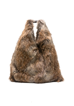 MM6 Maison Margiela Japanese faux fur tote bag - Brown