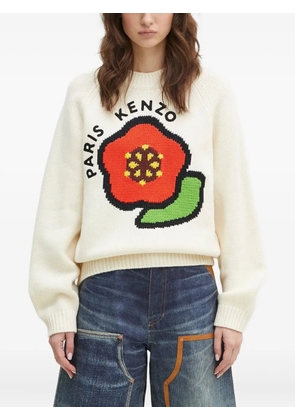 Kenzo Kenzo Pop flower-applique jumper - White