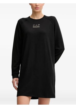 Ea7 Emporio Armani crew-neck long-sleeve logo dress - Black
