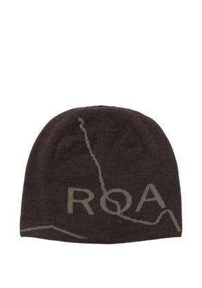 ROA logo-jacquard beanie - Brown