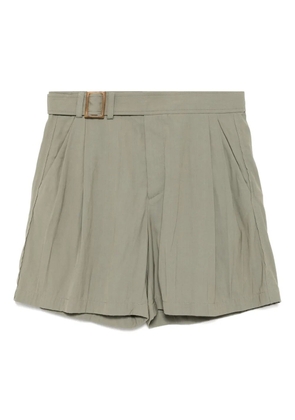 Recto Wrinkle Detail Belted shorts - Green