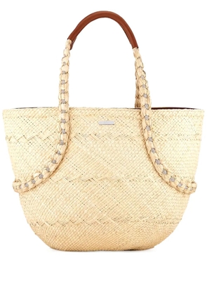 Aquazzura Isla woven straw tote bag - Neutrals