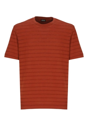 Zegna striped crew-neck T-shirt - Orange
